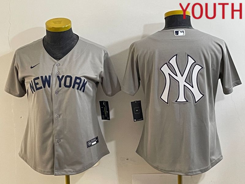Youth New York Yankees Blank Grey Nike Game 2024 MLB Jersey style 2->youth mlb jersey->Youth Jersey
